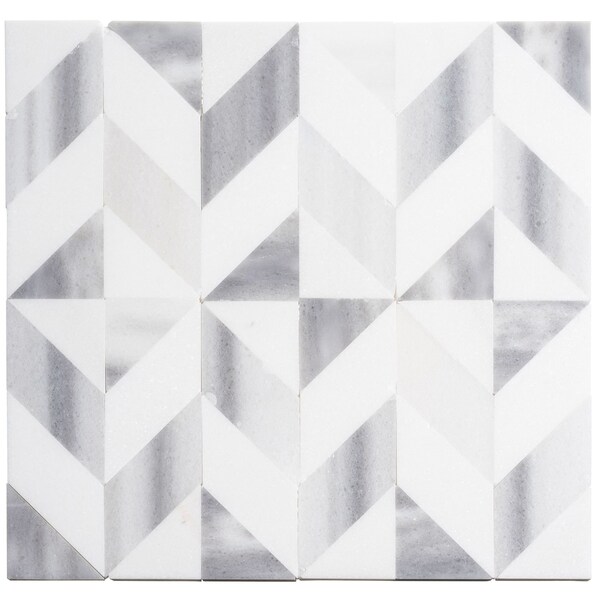 Andova Tiles ANDOVA TILES Livmor Marble Chevron Mosaic Tile - ANDLIV178