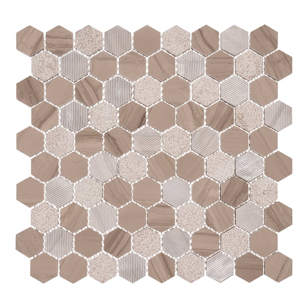 Andova Tiles SAMPLE Amarillo 125 x 125 Natural Stone Honeycomb Mosaic Wall  Floor Tile - SAM-ANDAMA104
