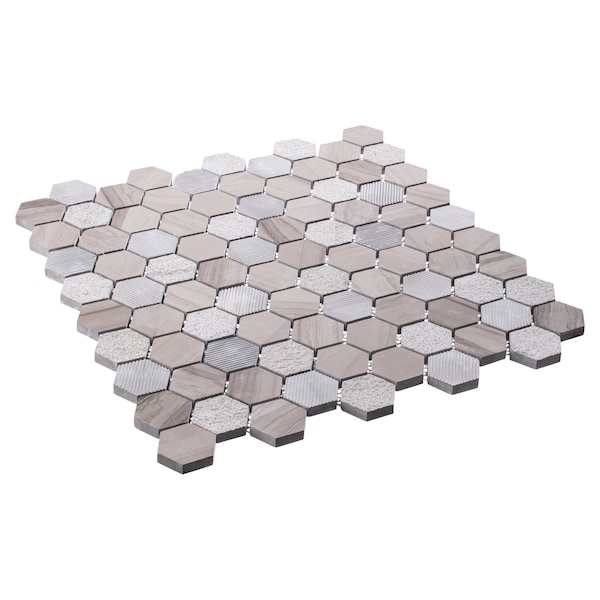 Andova Tiles SAMPLE Amarillo 125 x 125 Natural Stone Honeycomb Mosaic Wall  Floor Tile - SAM-ANDAMA104
