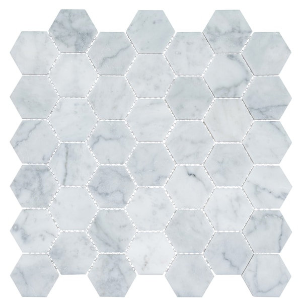 Andova Tiles ANDOVA TILES Channing 2" x 2" Marble Honeycomb Mosaic Floor Use Tile - ANDCHA126