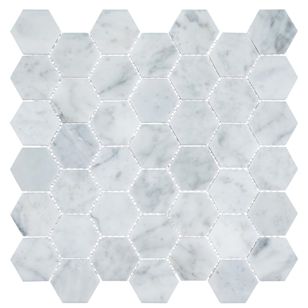 Andova Tiles ANDOVA TILES Channing 2" x 2" Marble Honeycomb Mosaic Floor Use Tile - ANDCHA126