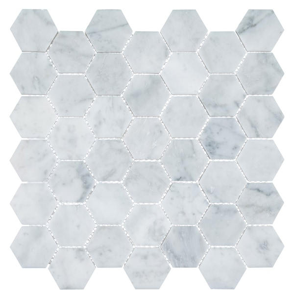 Andova Tiles ANDOVA TILES Channing 2" x 2" Marble Honeycomb Mosaic Floor Use Tile - ANDCHA126