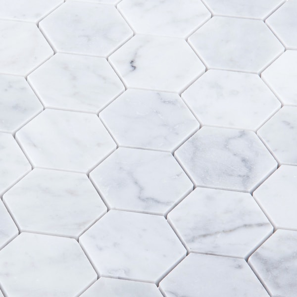 Andova Tiles ANDOVA TILES Channing 2" x 2" Marble Honeycomb Mosaic Floor Use Tile - ANDCHA126