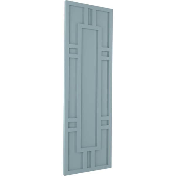 Ekena Millwork True Fit PVC Hastings Fixed Mount Shutters, Peaceful Blue, 12W x 68H, PR - TFP001HS12X068SB
