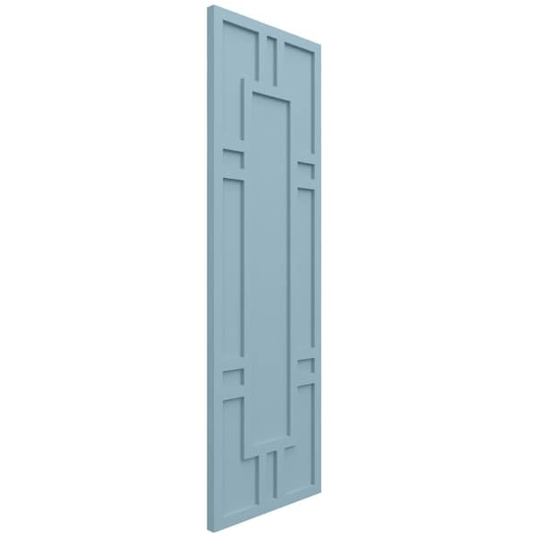 Ekena Millwork True Fit PVC Hastings Fixed Mount Shutters, Peaceful Blue, 12W x 68H, PR - TFP001HS12X068SB