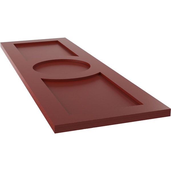 Ekena Millwork True Fit PVC Center Circle Arts & Crafts Fixed Mount Shutters, Pepper Red, 15W x 60H, PR - TFP001AC15X060MR