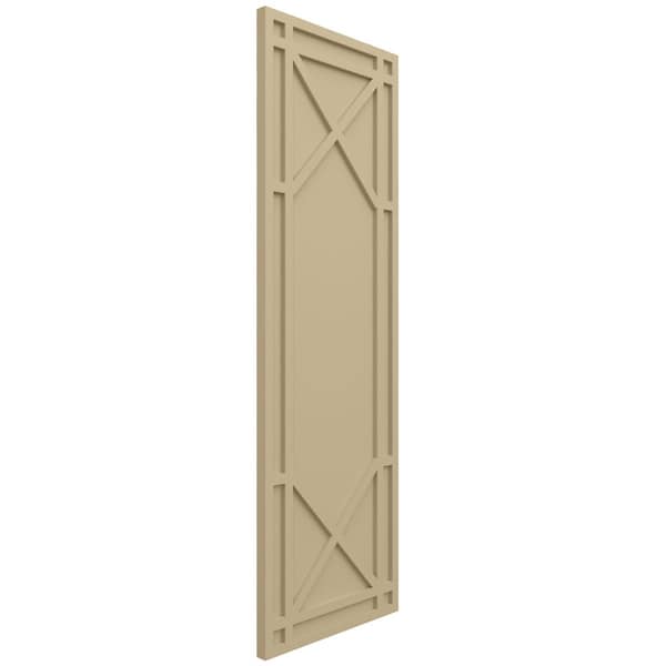 Ekena Millwork True Fit PVC Bungalow Fixed Mount Shutters, Natural Twine, 15W x 68H, PR - TFP001BG15X068NT