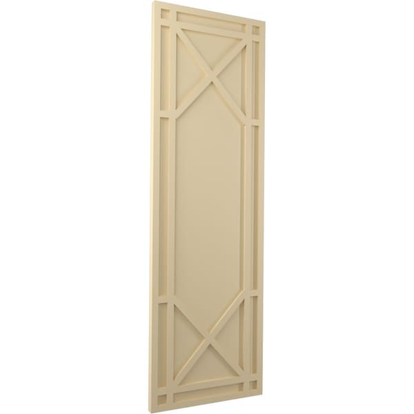 Ekena Millwork True Fit PVC Bungalow Fixed Mount Shutters, Natural Twine, 15W x 68H, PR - TFP001BG15X068NT