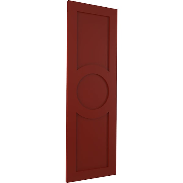 Ekena Millwork True Fit PVC Center Circle Arts & Crafts Fixed Mount Shutters, Pepper Red, 12W x 56H, PR - TFP001AC12X056MR