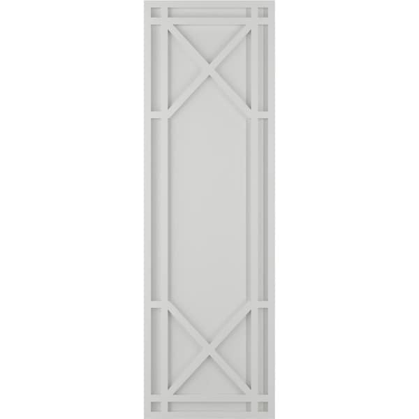 Ekena Millwork True Fit PVC Bungalow Fixed Mount Shutters, Hailstorm Gray, 15W x 32H, PR - TFP001BG15X032ST