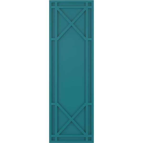 Ekena Millwork True Fit PVC Bungalow Fixed Mount Shutters, Antigua, 12W x 58H, PR - TFP001BG12X058AN