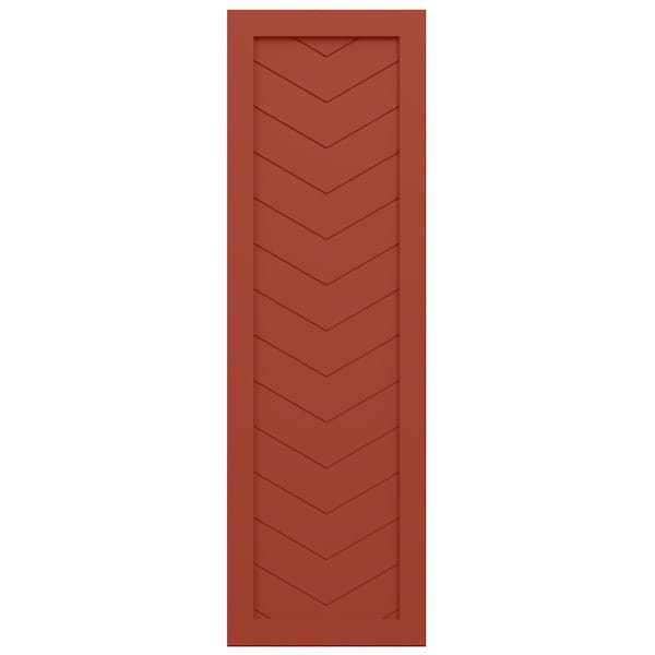 Ekena Millwork True Fit PVC Single Panel Chevron Modern Style Fixed Mount Shutters, Colorful Leaves, 12W x 35H, PR - TFP001CV12X035CL