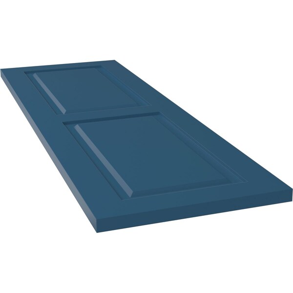 Ekena Millwork True Fit PVC Two Equal Raised Panel Shutters, Sojourn Blue, 12W x 76H, PR - TFP101RPF12X076HB