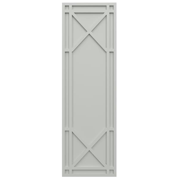 Ekena Millwork True Fit PVC Bungalow Fixed Mount Shutters, Hailstorm Gray, 12W x 80H, PR - TFP001BG12X080ST