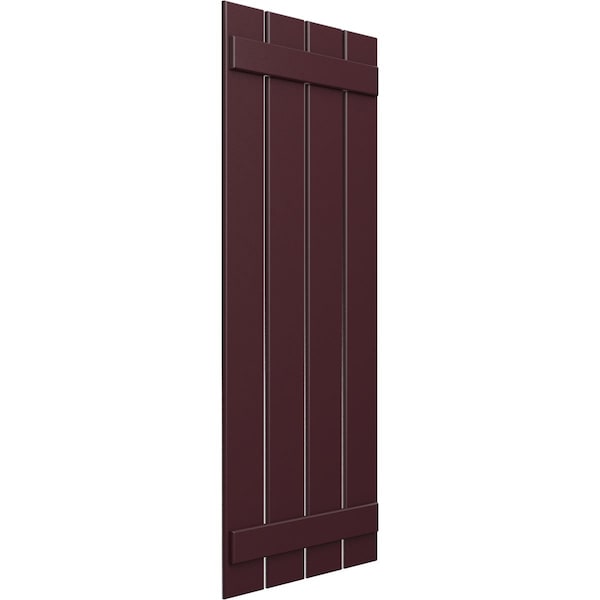 Ekena Millwork True Fit PVC, Four Board Spaced Board-n-Batten Shutters, Wine Red , 23W x 74H, PR - TFP101SBF23X074WR