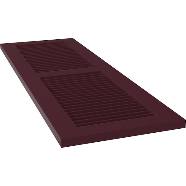 Ekena Millwork True Fit PVC, Two Equal Louver Shutters, Wine Red, 12W x 57H, PR - TFP101LVF12X057WR