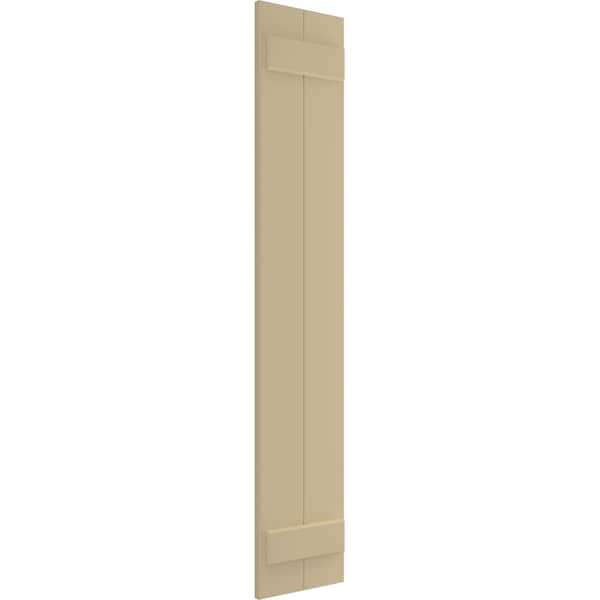 Ekena Millwork True Fit PVC, Two Board Joined Board-n-Batten Shutters, Natural Twine, 10 3/4W x 77H, PR - TFP101BBF11X077NT