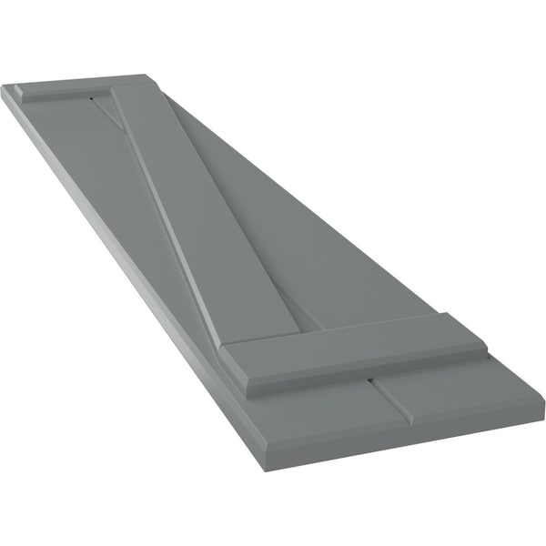 Ekena Millwork True Fit PVC Two Board Joined Board-n-Batten Shutters w/Z-Bar, Ocean Swell , 10 3/4W x 33H, PR - TFP102BBF11X033CH