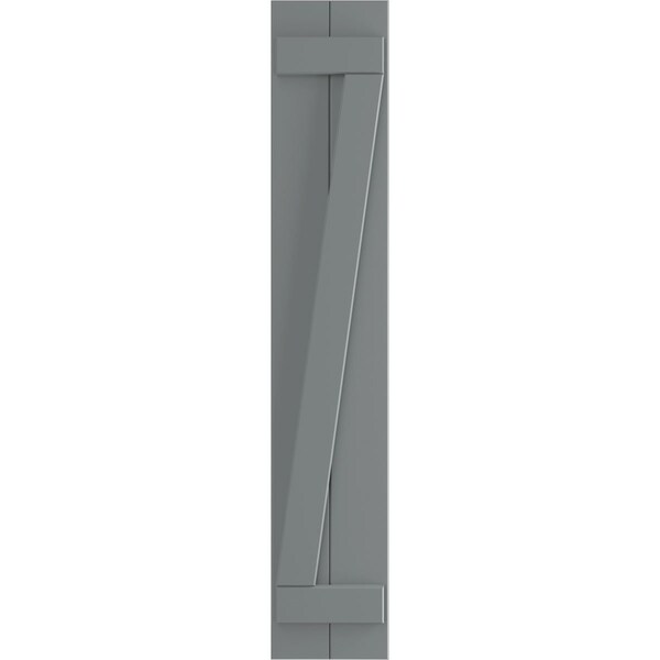 Ekena Millwork True Fit PVC Two Board Joined Board-n-Batten Shutters w/Z-Bar, Ocean Swell , 10 3/4W x 33H, PR - TFP102BBF11X033CH