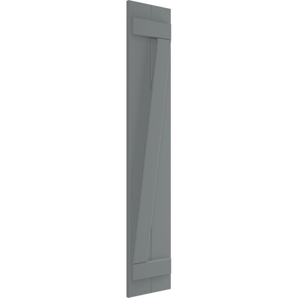 Ekena Millwork True Fit PVC Two Board Joined Board-n-Batten Shutters w/Z-Bar, Ocean Swell , 10 3/4W x 33H, PR - TFP102BBF11X033CH