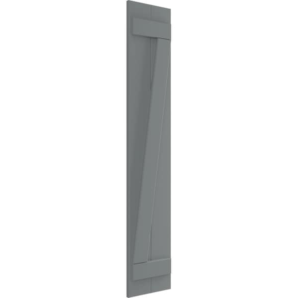 Ekena Millwork True Fit PVC Two Board Joined Board-n-Batten Shutters w/Z-Bar, Ocean Swell , 10 3/4W x 33H, PR - TFP102BBF11X033CH