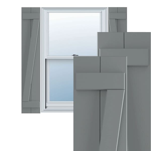 Ekena Millwork True Fit PVC Two Board Joined Board-n-Batten Shutters w/Z-Bar, Ocean Swell , 10 3/4W x 33H, PR - TFP102BBF11X033CH