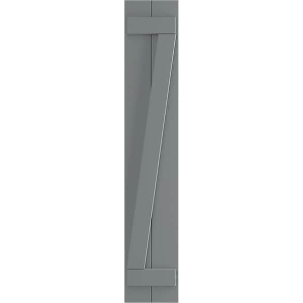 Ekena Millwork True Fit PVC Two Board Joined Board-n-Batten Shutters w/Z-Bar, Ocean Swell , 10 3/4W x 33H, PR - TFP102BBF11X033CH