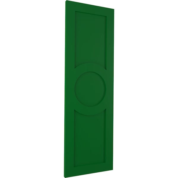 Ekena Millwork True Fit PVC Center Circle Arts & Crafts Fixed Mount Shutters, Viridian Green, 18W x 58H, PR - TFP001AC18X058HG