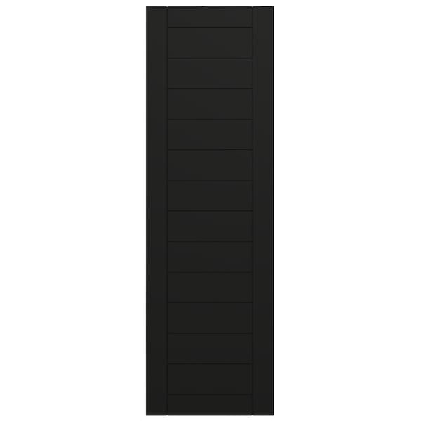 Ekena Millwork True Fit PVC Horizontal Slat Framed Modern Style Fixed Mount Shutters, Black, 15W x 54H, PR - TFP001HF15X054BL