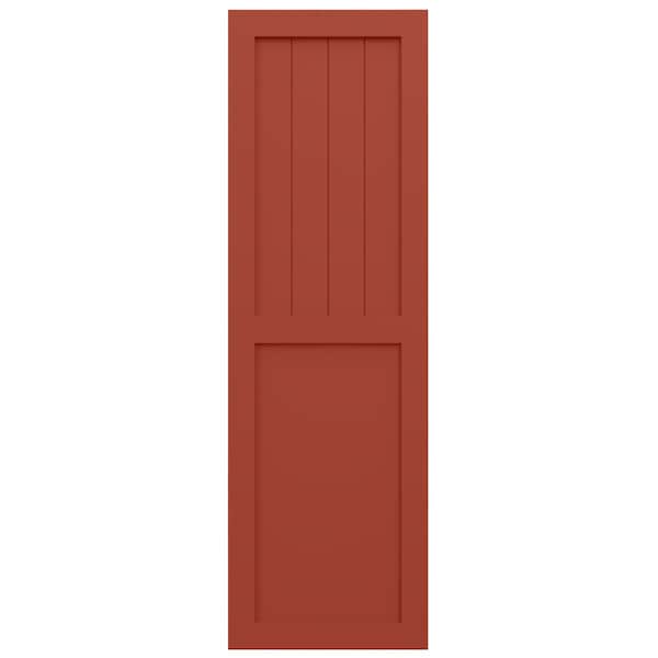 Ekena Millwork True Fit PVC Farmhouse/Flat Panel Combination Fixed Mount Shutters, Colorful Leaves, 15W x 32H, PR - TFP101FC15X032CL