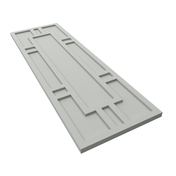 Ekena Millwork True Fit PVC Hastings Fixed Mount Shutters, Hailstorm Gray, 12W x 61H, PR - TFP001HS12X061ST