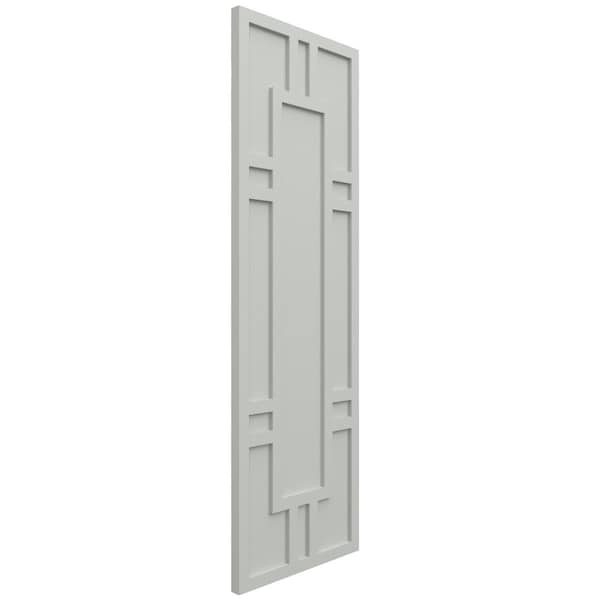 Ekena Millwork True Fit PVC Hastings Fixed Mount Shutters, Hailstorm Gray, 12W x 61H, PR - TFP001HS12X061ST