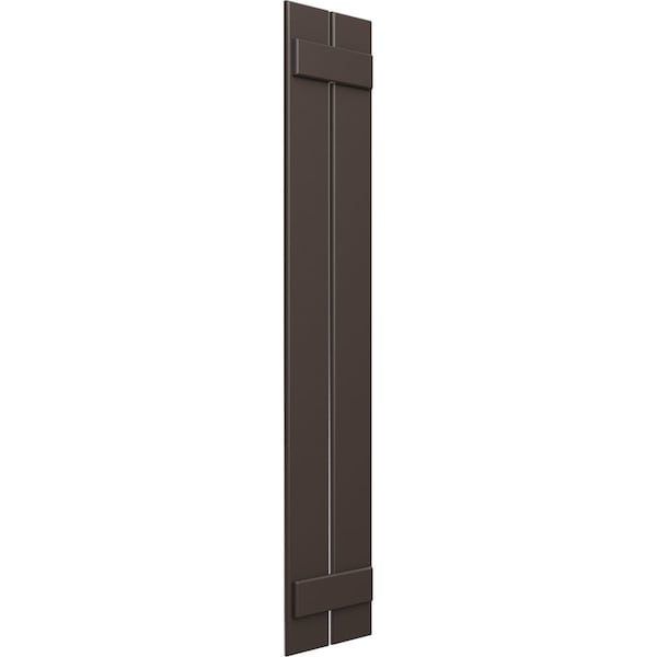 Ekena Millwork True Fit PVC Two Board Spaced Board-n-Batten Shutters, Raisin Brown, 11 1/4W x 74H, PR - TFP101SBF11X074TB