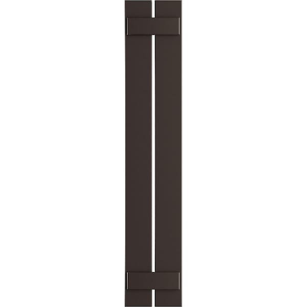 Ekena Millwork True Fit PVC Two Board Spaced Board-n-Batten Shutters, Raisin Brown, 11 1/4W x 74H, PR - TFP101SBF11X074TB