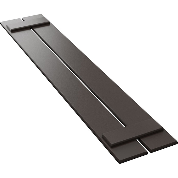 Ekena Millwork True Fit PVC Two Board Spaced Board-n-Batten Shutters, Raisin Brown, 11 1/4W x 74H, PR - TFP101SBF11X074TB