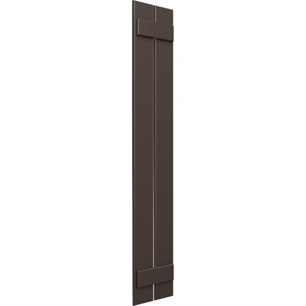 Ekena Millwork True Fit PVC Two Board Spaced Board-n-Batten Shutters, Raisin Brown, 11 1/4W x 74H, PR - TFP101SBF11X074TB
