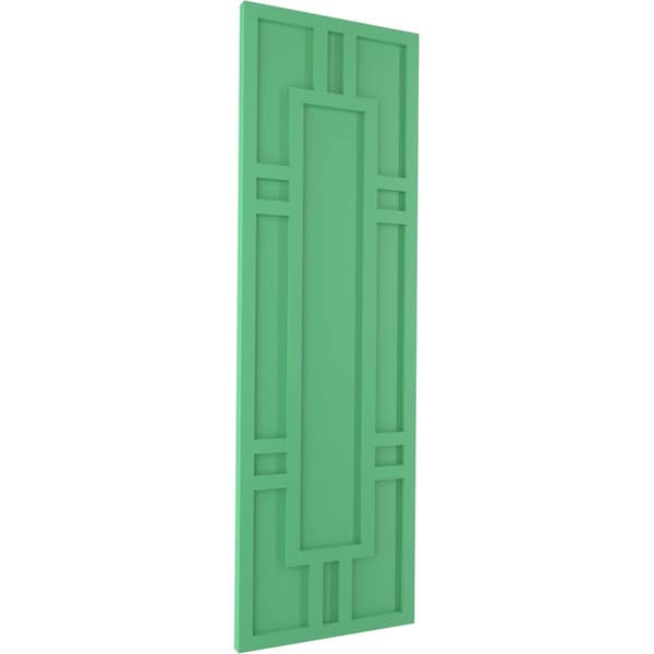 Ekena Millwork True Fit PVC Hastings Fixed Mount Shutters, Lilly Pads, 12W x 79H, PR - TFP001HS12X079LP