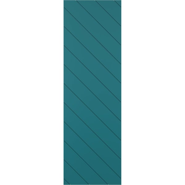 Ekena Millwork 15W x 55H True Fit PVC Diagonal Slat Modern Style Fixed Mount Shutters, Antigua, PR - TFP001DG15X055AN