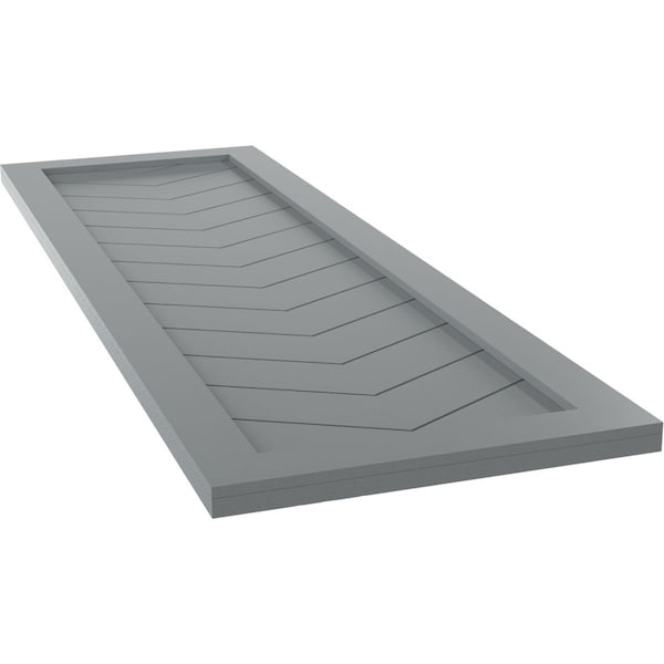 Ekena Millwork True Fit PVC Single Panel Chevron Modern Style Fixed Mount Shutters, Ocean Swell, 12W x 79H, PR - TFP001CV12X079CH