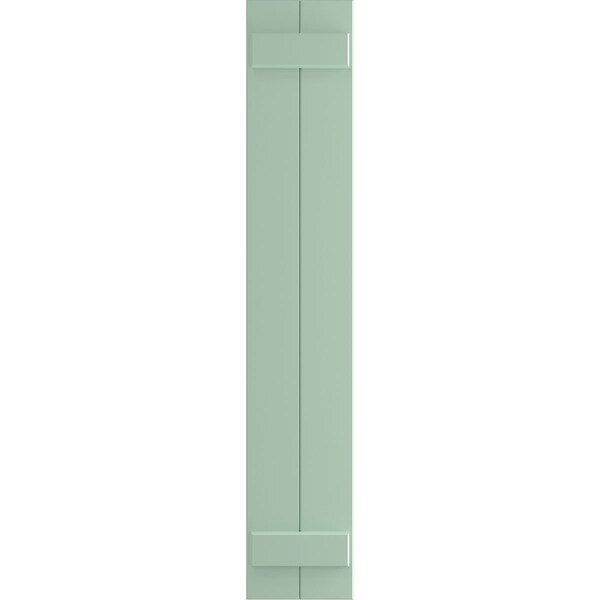 Ekena Millwork True Fit PVC, Two Board Joined Board-n-Batten Shutters, Seaglass, 10 3/4W x 75H, PR - TFP101BBF11X075SG