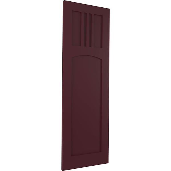 Ekena Millwork True Fit PVC San Miguel Mission Style Fixed Mount Shutters, Wine Red, 12W x 79H, PR - TFP001SM12X079WR