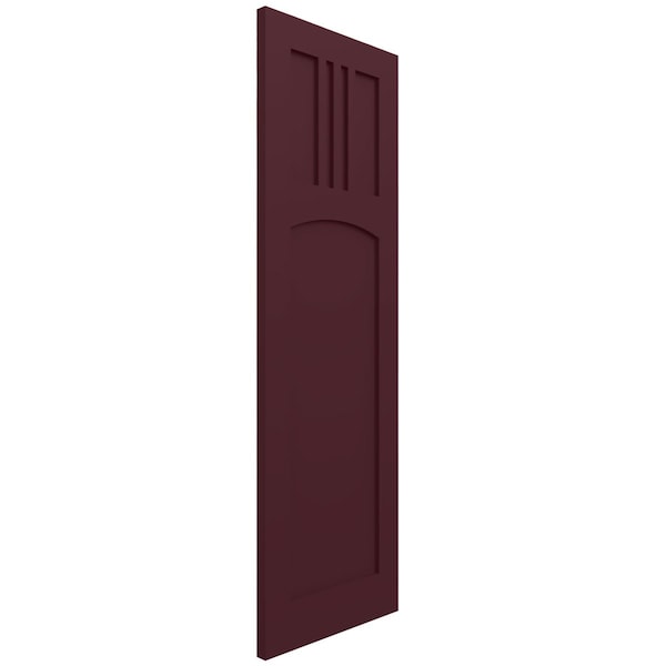 Ekena Millwork True Fit PVC San Miguel Mission Style Fixed Mount Shutters, Wine Red, 12W x 79H, PR - TFP001SM12X079WR