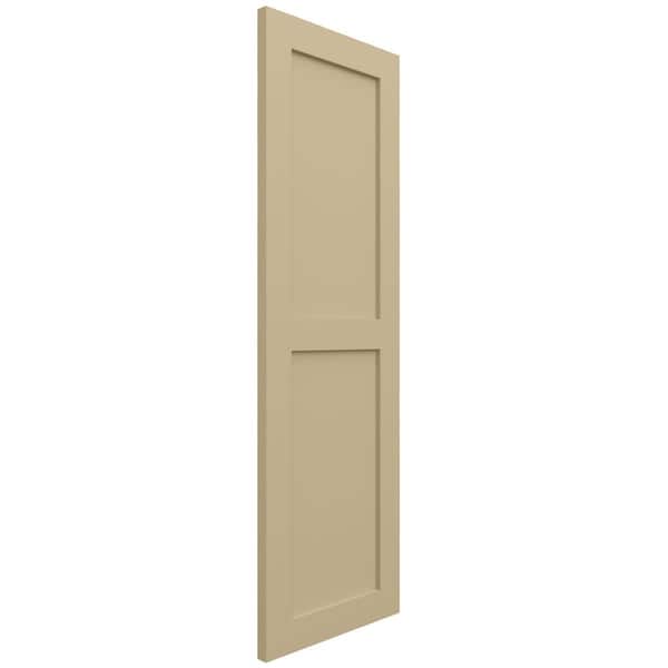 Ekena Millwork True Fit PVC Two Equal Flat Panel Shutters, Natural Twine, 12W x 78H, PR - TFP101FPF12X078NT