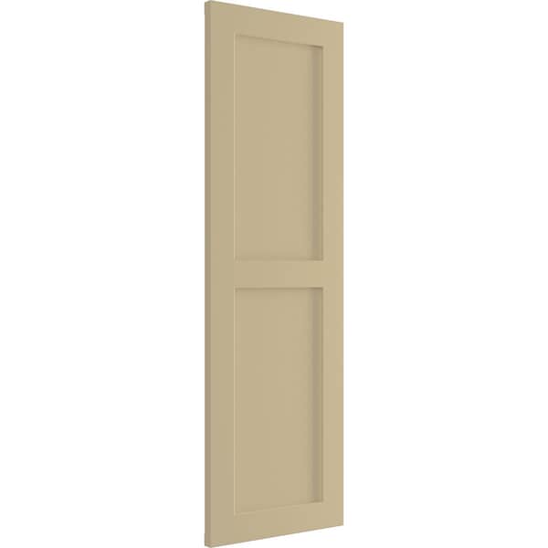 Ekena Millwork True Fit PVC Two Equal Flat Panel Shutters, Natural Twine, 12W x 78H, PR - TFP101FPF12X078NT