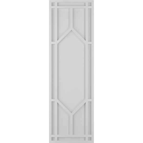 Ekena Millwork True Fit PVC Shaker Fixed Mount Shutters, Hailstorm Gray, 12W x 35H, PR - TFP001SK12X035ST