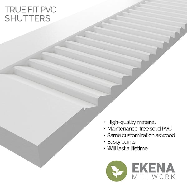 Ekena Millwork True Fit PVC, Two Equal Louver Shutters, Turmeric, 15W x 34H, PR - TFP101LVF15X034TU