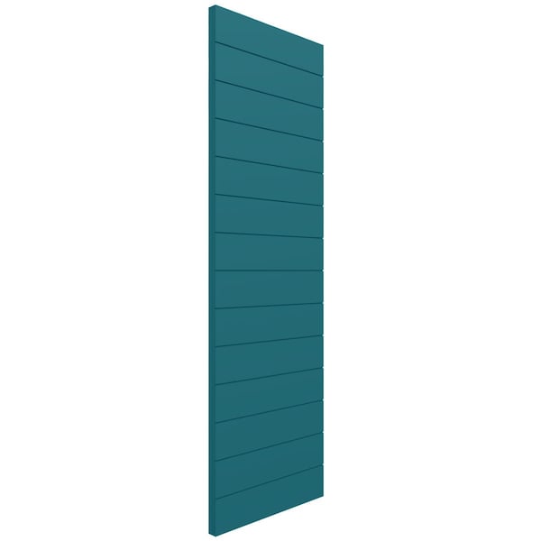 Ekena Millwork True Fit PVC Horizontal Slat Modern Style Fixed Mount Shutters, Antigua, 12W x 73H, PR - TFP001HZ12X073AN