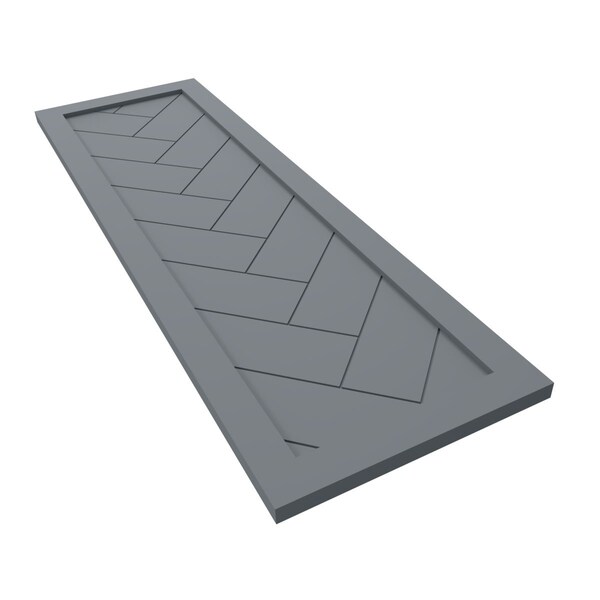 Ekena Millwork True Fit PVC Single Panel Herringbone Modern Style Fixed Mount Shutters, Ocean Swell, 18W x 80H, PR - TFP001HB18X080CH