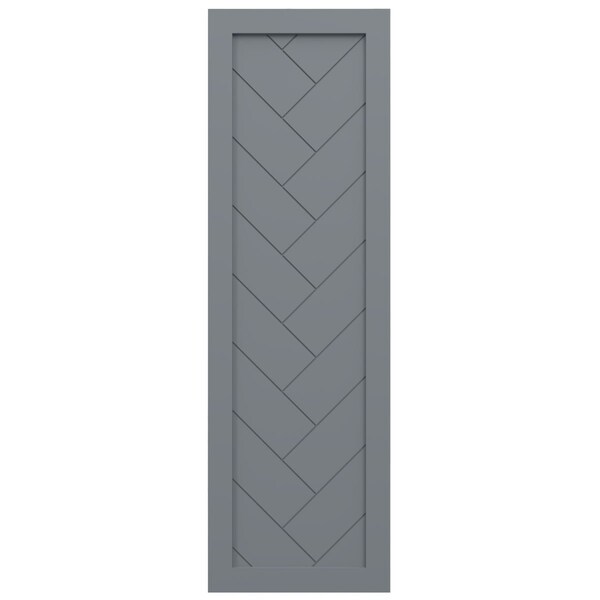 Ekena Millwork True Fit PVC Single Panel Herringbone Modern Style Fixed Mount Shutters, Ocean Swell, 18W x 80H, PR - TFP001HB18X080CH