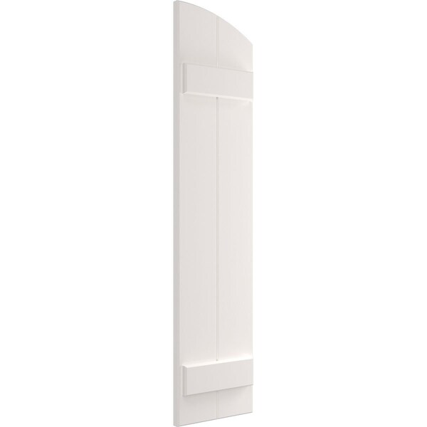Ekena Millwork True Fit PVC, Two Board Elliptical Top Joined Board-n-Batten Shutters, Unfinished, 10 3/4W x 73H, PR - TFP101BE11X073UN
